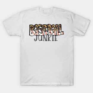 Baseball Junkie Cheetah Design T-Shirt